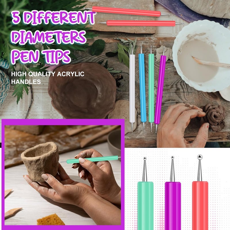 Ashmacdo 20 Pcs Dotting Tools for Painting,Ball Embossing Stylus for Transfer Paper,Tracing Tools for Drawing, Embossing Tools for Paper, Art Dotting Tools for Nail Art - Image 5